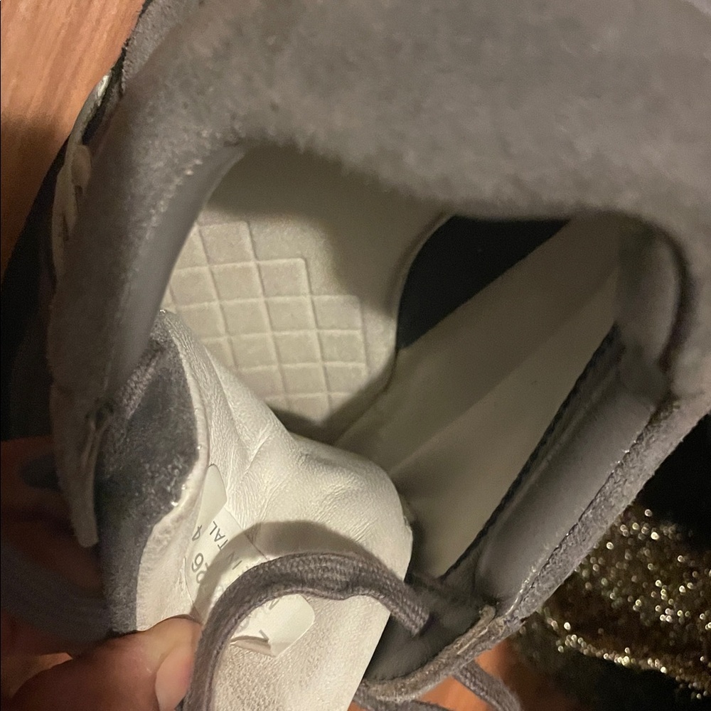 Authentic CHANEL Gray and Black Suede Sneakers with White CC Logo - Picture 9 of 13